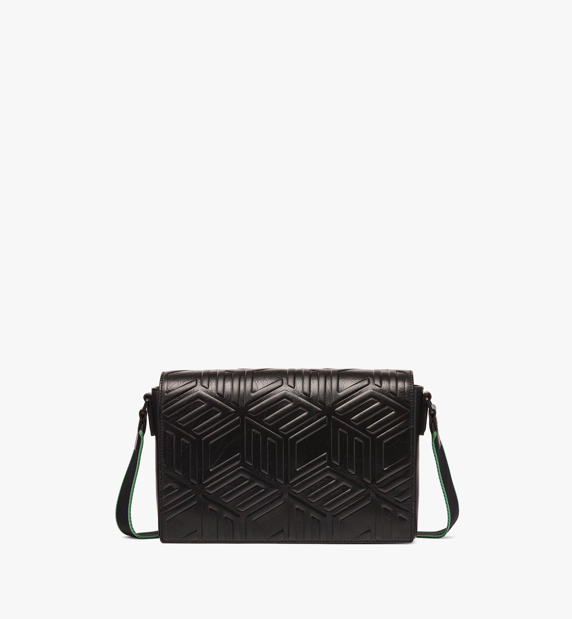 Aren Messenger-Tasche aus Knautschleder mit Cubic-Monogramm 1